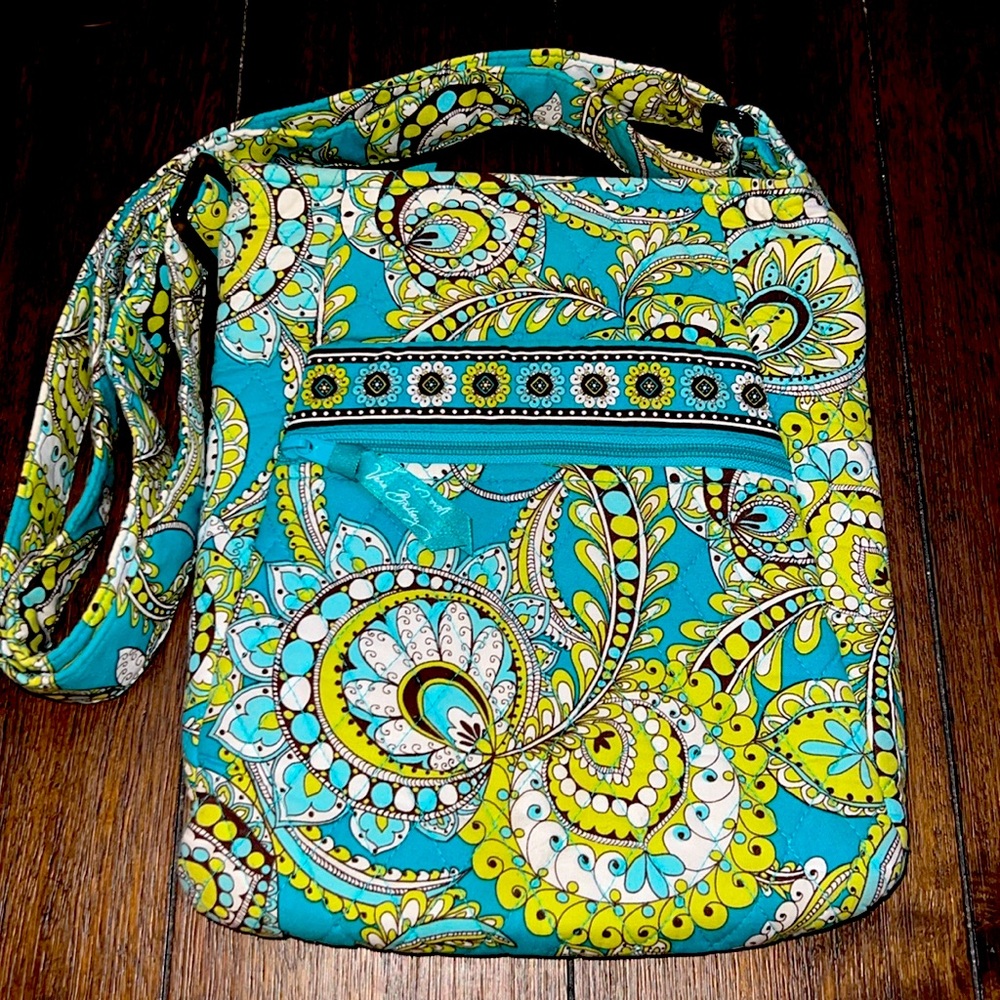 Vera Bradley Blue and Yellow Paisley Crossbody Bag